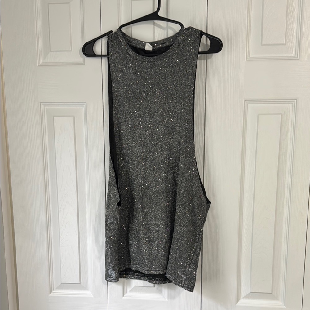 Sparkling Sleeveless Black Top/muscle tank
